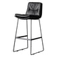 Modern Bucket Low Back Bar Stool Iron Legs Footrest Indoor Counter Stool Black Bar Stool(30"H) Clearhalo 'Bar Furniture' 'Bar Stools' 'bar_stools' 'furn' 'furn_bar_stools' 'furniture_bar_stools' 'Kitchen & Dining Furniture' 'kitchen&dining_furn' 'kitchen' 'kitchen_furn' Furniture' 4344293