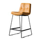 Modern Bucket Low Back Bar Stool Iron Legs Footrest Indoor Counter Stool Orange Counter Stool(26"H) Clearhalo 'Bar Furniture' 'Bar Stools' 'bar_stools' 'furn' 'furn_bar_stools' 'furniture_bar_stools' 'Kitchen & Dining Furniture' 'kitchen&dining_furn' 'kitchen' 'kitchen_furn' Furniture' 4344299
