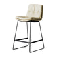 Modern Bucket Low Back Bar Stool Iron Legs Footrest Indoor Counter Stool Beige Counter Stool(26"H) Clearhalo 'Bar Furniture' 'Bar Stools' 'bar_stools' 'furn' 'furn_bar_stools' 'furniture_bar_stools' 'Kitchen & Dining Furniture' 'kitchen&dining_furn' 'kitchen' 'kitchen_furn' Furniture' 4344304