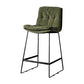 Modern Bucket Low Back Bar Stool Iron Legs Footrest Indoor Counter Stool Army Green Counter Stool(26"H) Clearhalo 'Bar Furniture' 'Bar Stools' 'bar_stools' 'furn' 'furn_bar_stools' 'furniture_bar_stools' 'Kitchen & Dining Furniture' 'kitchen&dining_furn' 'kitchen' 'kitchen_furn' Furniture' 4344306