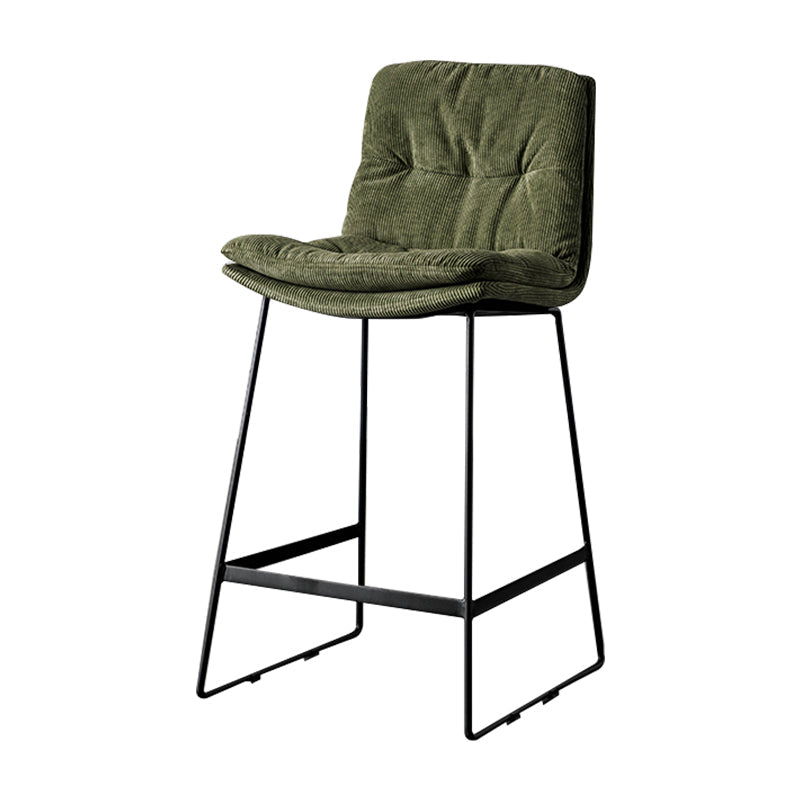 Modern Bucket Low Back Bar Stool Iron Legs Footrest Indoor Counter Stool Army Green Counter Stool(26"H) Clearhalo 'Bar Furniture' 'Bar Stools' 'bar_stools' 'furn' 'furn_bar_stools' 'furniture_bar_stools' 'Kitchen & Dining Furniture' 'kitchen&dining_furn' 'kitchen' 'kitchen_furn' Furniture' 4344306