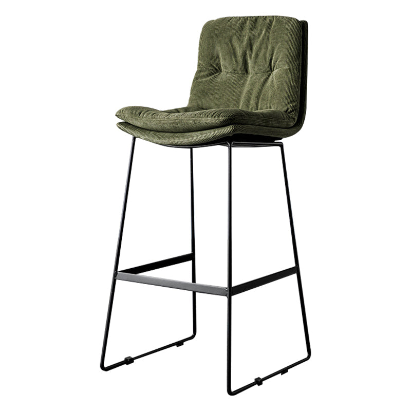 Modern Bucket Low Back Bar Stool Iron Legs Footrest Indoor Counter Stool Army Green Bar Stool(30"H) Clearhalo 'Bar Furniture' 'Bar Stools' 'bar_stools' 'furn' 'furn_bar_stools' 'furniture_bar_stools' 'Kitchen & Dining Furniture' 'kitchen&dining_furn' 'kitchen' 'kitchen_furn' Furniture' 4344307