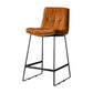 Modern Bucket Low Back Bar Stool Iron Legs Footrest Indoor Counter Stool Red Brown Counter Stool(26"H) Clearhalo 'Bar Furniture' 'Bar Stools' 'bar_stools' 'furn' 'furn_bar_stools' 'furniture_bar_stools' 'Kitchen & Dining Furniture' 'kitchen&dining_furn' 'kitchen' 'kitchen_furn' Furniture' 4344308
