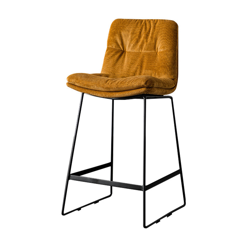 Modern Bucket Low Back Bar Stool Iron Legs Footrest Indoor Counter Stool Ginger Counter Stool(26"H) Clearhalo 'Bar Furniture' 'Bar Stools' 'bar_stools' 'furn' 'furn_bar_stools' 'furniture_bar_stools' 'Kitchen & Dining Furniture' 'kitchen&dining_furn' 'kitchen' 'kitchen_furn' Furniture' 4344312