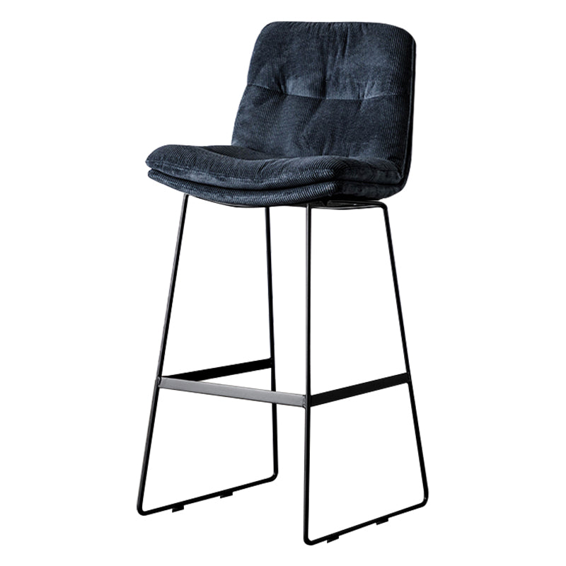 Modern Bucket Low Back Bar Stool Iron Legs Footrest Indoor Counter Stool Navy Blue Bar Stool(30"H) Clearhalo 'Bar Furniture' 'Bar Stools' 'bar_stools' 'furn' 'furn_bar_stools' 'furniture_bar_stools' 'Kitchen & Dining Furniture' 'kitchen&dining_furn' 'kitchen' 'kitchen_furn' Furniture' 4344315