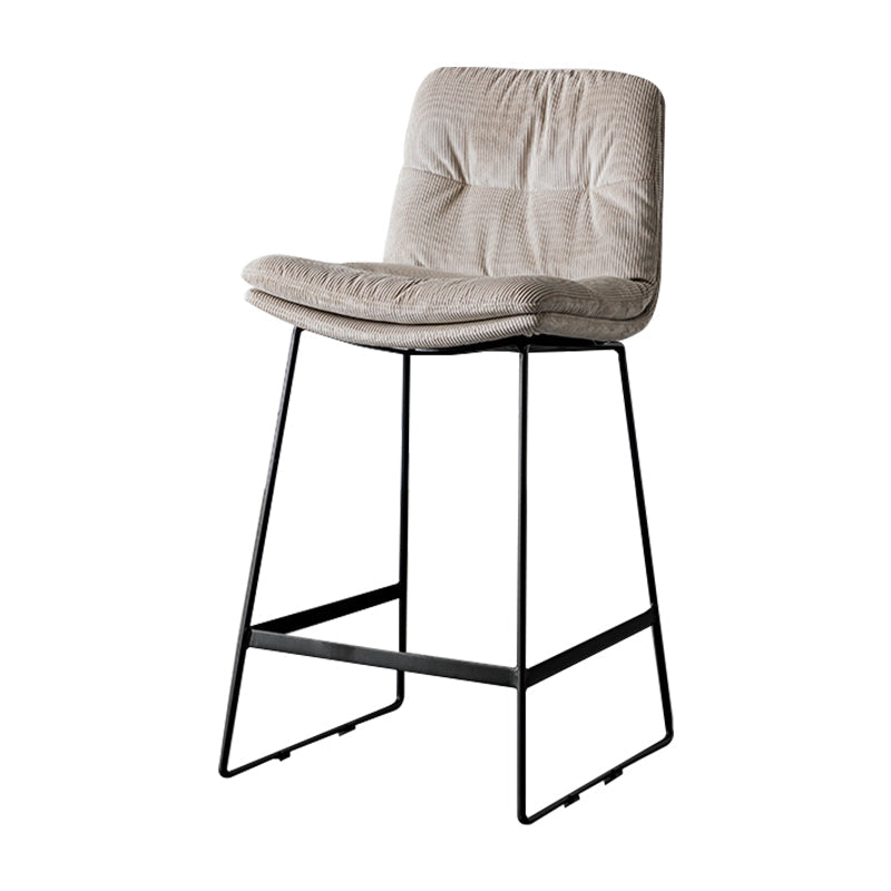 Modern Bucket Low Back Bar Stool Iron Legs Footrest Indoor Counter Stool Light Gray-White Counter Stool(26"H) Clearhalo 'Bar Furniture' 'Bar Stools' 'bar_stools' 'furn' 'furn_bar_stools' 'furniture_bar_stools' 'Kitchen & Dining Furniture' 'kitchen&dining_furn' 'kitchen' 'kitchen_furn' Furniture' 4344316