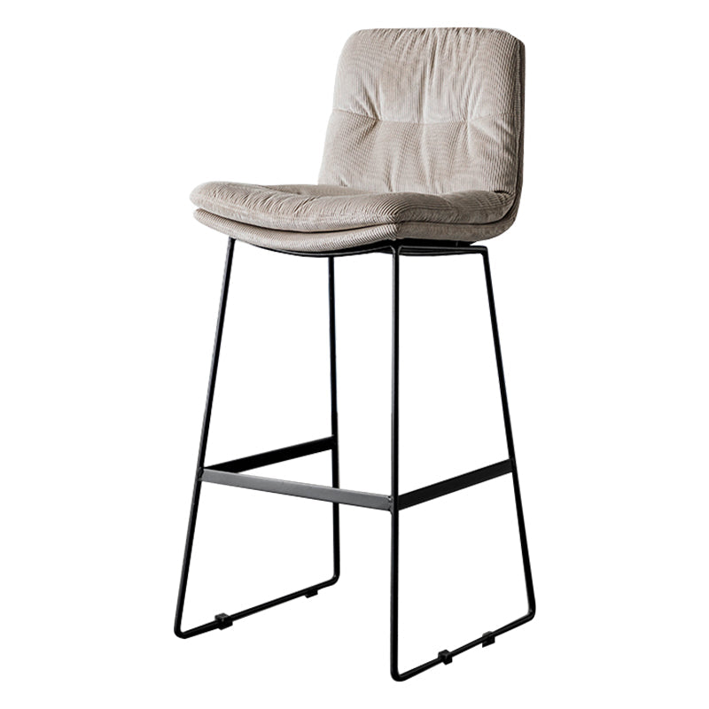 Modern Bucket Low Back Bar Stool Iron Legs Footrest Indoor Counter Stool Light Gray-White Bar Stool(30"H) Clearhalo 'Bar Furniture' 'Bar Stools' 'bar_stools' 'furn' 'furn_bar_stools' 'furniture_bar_stools' 'Kitchen & Dining Furniture' 'kitchen&dining_furn' 'kitchen' 'kitchen_furn' Furniture' 4344317
