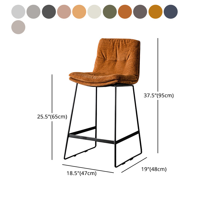 Modern Bucket Low Back Bar Stool Iron Legs Footrest Indoor Counter Stool Clearhalo 'Bar Furniture' 'Bar Stools' 'bar_stools' 'furn' 'furn_bar_stools' 'furniture_bar_stools' 'Kitchen & Dining Furniture' 'kitchen&dining_furn' 'kitchen' 'kitchen_furn' Furniture' 4344318