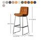 Modern Bucket Low Back Bar Stool Iron Legs Footrest Indoor Counter Stool Clearhalo 'Bar Furniture' 'Bar Stools' 'bar_stools' 'furn' 'furn_bar_stools' 'furniture_bar_stools' 'Kitchen & Dining Furniture' 'kitchen&dining_furn' 'kitchen' 'kitchen_furn' Furniture' 4344319