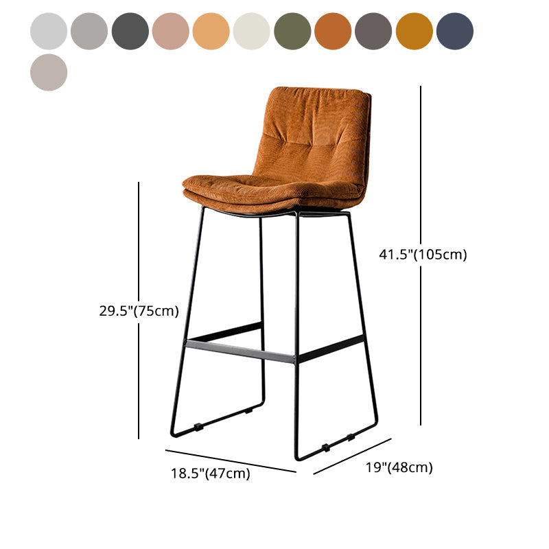 Modern Bucket Low Back Bar Stool Iron Legs Footrest Indoor Counter Stool Clearhalo 'Bar Furniture' 'Bar Stools' 'bar_stools' 'furn' 'furn_bar_stools' 'furniture_bar_stools' 'Kitchen & Dining Furniture' 'kitchen&dining_furn' 'kitchen' 'kitchen_furn' Furniture' 4344319