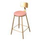 Glam Metal Upholstered Bar Stool Indoor Barstool with Iron Legs and Low Back,Cushion Pink 1 Piece Non-Upholstered Clearhalo 'Bar Furniture' 'Bar Stools' 'bar_stools' 'furn' 'furn_bar_stools' 'furniture_bar_stools' 'Kitchen & Dining Furniture' 'kitchen&dining_furn' 'kitchen' 'kitchen_furn' Furniture' 4344321
