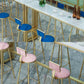 Glam Metal Upholstered Bar Stool Indoor Barstool with Iron Legs and Low Back,Cushion Clearhalo 'Bar Furniture' 'Bar Stools' 'bar_stools' 'furn' 'furn_bar_stools' 'furniture_bar_stools' 'Kitchen & Dining Furniture' 'kitchen&dining_furn' 'kitchen' 'kitchen_furn' Furniture' 4344330