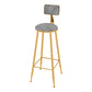 Glam Metal Upholstered Bar Stool Indoor Barstool with Iron Legs and Low Back,Cushion Gray 1 Piece Upholstered Clearhalo 'Bar Furniture' 'Bar Stools' 'bar_stools' 'furn' 'furn_bar_stools' 'furniture_bar_stools' 'Kitchen & Dining Furniture' 'kitchen&dining_furn' 'kitchen' 'kitchen_furn' Furniture' 4344331