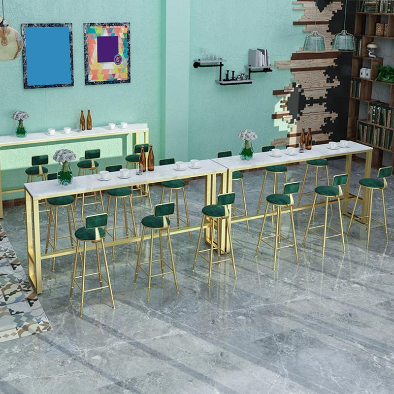 Glam Metal Upholstered Bar Stool Indoor Barstool with Iron Legs and Low Back,Cushion Clearhalo 'Bar Furniture' 'Bar Stools' 'bar_stools' 'furn' 'furn_bar_stools' 'furniture_bar_stools' 'Kitchen & Dining Furniture' 'kitchen&dining_furn' 'kitchen' 'kitchen_furn' Furniture' 4344335