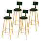 Glam Metal Upholstered Bar Stool Indoor Barstool with Iron Legs and Low Back,Cushion Green 4 Piece Set Upholstered Clearhalo 'Bar Furniture' 'Bar Stools' 'bar_stools' 'furn' 'furn_bar_stools' 'furniture_bar_stools' 'Kitchen & Dining Furniture' 'kitchen&dining_furn' 'kitchen' 'kitchen_furn' Furniture' 4344345