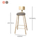 Glam Metal Upholstered Bar Stool Indoor Barstool with Iron Legs and Low Back,Cushion Clearhalo 'Bar Furniture' 'Bar Stools' 'bar_stools' 'furn' 'furn_bar_stools' 'furniture_bar_stools' 'Kitchen & Dining Furniture' 'kitchen&dining_furn' 'kitchen' 'kitchen_furn' Furniture' 4344348