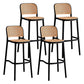 Modern Backrest Bar Chair Home Balcony Faux Leather Counter Chair Stool Black 4 Piece Set Clearhalo 'Bar Furniture' 'Bar Stools' 'bar_stools' 'furn' 'furn_bar_stools' 'furniture_bar_stools' 'Kitchen & Dining Furniture' 'kitchen&dining_furn' 'kitchen' 'kitchen_furn' Furniture' 4344357