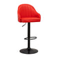 Adjustable Height Contemporary Bar Stool Footrest Leather Low Back Counter Stool Red Black 1 Piece Clearhalo 'Bar Furniture' 'Bar Stools' 'bar_stools' 'furn' 'furn_bar_stools' 'furniture_bar_stools' 'Kitchen & Dining Furniture' 'kitchen&dining_furn' 'kitchen' 'kitchen_furn' Furniture' 4344371