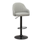 Adjustable Height Contemporary Bar Stool Footrest Leather Low Back Counter Stool Light Gray Black 1 Piece Clearhalo 'Bar Furniture' 'Bar Stools' 'bar_stools' 'furn' 'furn_bar_stools' 'furniture_bar_stools' 'Kitchen & Dining Furniture' 'kitchen&dining_furn' 'kitchen' 'kitchen_furn' Furniture' 4344387