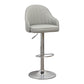Adjustable Height Contemporary Bar Stool Footrest Leather Low Back Counter Stool Light Gray Silver 1 Piece Clearhalo 'Bar Furniture' 'Bar Stools' 'bar_stools' 'furn' 'furn_bar_stools' 'furniture_bar_stools' 'Kitchen & Dining Furniture' 'kitchen&dining_furn' 'kitchen' 'kitchen_furn' Furniture' 4344390
