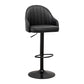 Adjustable Height Contemporary Bar Stool Footrest Leather Low Back Counter Stool Black Black 1 Piece Clearhalo 'Bar Furniture' 'Bar Stools' 'bar_stools' 'furn' 'furn_bar_stools' 'furniture_bar_stools' 'Kitchen & Dining Furniture' 'kitchen&dining_furn' 'kitchen' 'kitchen_furn' Furniture' 4344391