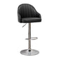 Adjustable Height Contemporary Bar Stool Footrest Leather Low Back Counter Stool Black Silver 1 Piece Clearhalo 'Bar Furniture' 'Bar Stools' 'bar_stools' 'furn' 'furn_bar_stools' 'furniture_bar_stools' 'Kitchen & Dining Furniture' 'kitchen&dining_furn' 'kitchen' 'kitchen_furn' Furniture' 4344392