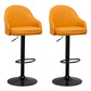 Adjustable Height Contemporary Bar Stool Footrest Leather Low Back Counter Stool Orange Black 2 Piece Set Clearhalo 'Bar Furniture' 'Bar Stools' 'bar_stools' 'furn' 'furn_bar_stools' 'furniture_bar_stools' 'Kitchen & Dining Furniture' 'kitchen&dining_furn' 'kitchen' 'kitchen_furn' Furniture' 4344393