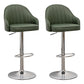 Adjustable Height Contemporary Bar Stool Footrest Leather Low Back Counter Stool Blackish Green Silver 2 Piece Set Clearhalo 'Bar Furniture' 'Bar Stools' 'bar_stools' 'furn' 'furn_bar_stools' 'furniture_bar_stools' 'Kitchen & Dining Furniture' 'kitchen&dining_furn' 'kitchen' 'kitchen_furn' Furniture' 4344398