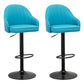 Adjustable Height Contemporary Bar Stool Footrest Leather Low Back Counter Stool Blue Black 2 Piece Set Clearhalo 'Bar Furniture' 'Bar Stools' 'bar_stools' 'furn' 'furn_bar_stools' 'furniture_bar_stools' 'Kitchen & Dining Furniture' 'kitchen&dining_furn' 'kitchen' 'kitchen_furn' Furniture' 4344401