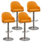 Adjustable Height Contemporary Bar Stool Footrest Leather Low Back Counter Stool Orange Silver 4 Piece Set Clearhalo 'Bar Furniture' 'Bar Stools' 'bar_stools' 'furn' 'furn_bar_stools' 'furniture_bar_stools' 'Kitchen & Dining Furniture' 'kitchen&dining_furn' 'kitchen' 'kitchen_furn' Furniture' 4344408