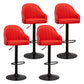 Adjustable Height Contemporary Bar Stool Footrest Leather Low Back Counter Stool Red Black 4 Piece Set Clearhalo 'Bar Furniture' 'Bar Stools' 'bar_stools' 'furn' 'furn_bar_stools' 'furniture_bar_stools' 'Kitchen & Dining Furniture' 'kitchen&dining_furn' 'kitchen' 'kitchen_furn' Furniture' 4344409