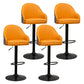 Adjustable Height Contemporary Bar Stool Footrest Leather Low Back Counter Stool Orange-Gray Black 4 Piece Set Clearhalo 'Bar Furniture' 'Bar Stools' 'bar_stools' 'furn' 'furn_bar_stools' 'furniture_bar_stools' 'Kitchen & Dining Furniture' 'kitchen&dining_furn' 'kitchen' 'kitchen_furn' Furniture' 4344413