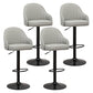 Adjustable Height Contemporary Bar Stool Footrest Leather Low Back Counter Stool Light Gray Black 4 Piece Set Clearhalo 'Bar Furniture' 'Bar Stools' 'bar_stools' 'furn' 'furn_bar_stools' 'furniture_bar_stools' 'Kitchen & Dining Furniture' 'kitchen&dining_furn' 'kitchen' 'kitchen_furn' Furniture' 4344417