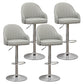 Adjustable Height Contemporary Bar Stool Footrest Leather Low Back Counter Stool Light Gray Silver 4 Piece Set Clearhalo 'Bar Furniture' 'Bar Stools' 'bar_stools' 'furn' 'furn_bar_stools' 'furniture_bar_stools' 'Kitchen & Dining Furniture' 'kitchen&dining_furn' 'kitchen' 'kitchen_furn' Furniture' 4344418