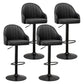 Adjustable Height Contemporary Bar Stool Footrest Leather Low Back Counter Stool Black Black 4 Piece Set Clearhalo 'Bar Furniture' 'Bar Stools' 'bar_stools' 'furn' 'furn_bar_stools' 'furniture_bar_stools' 'Kitchen & Dining Furniture' 'kitchen&dining_furn' 'kitchen' 'kitchen_furn' Furniture' 4344419
