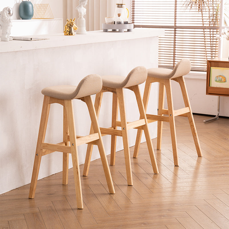 Contemporary 29-inch Indoor Bar Stool Wood Armless Low Back Stool with Footrest Clearhalo 'Bar Furniture' 'Bar Stools' 'bar_stools' 'furn' 'furn_bar_stools' 'furniture_bar_stools' 'Kitchen & Dining Furniture' 'kitchen&dining_furn' 'kitchen' 'kitchen_furn' Furniture' 4344425