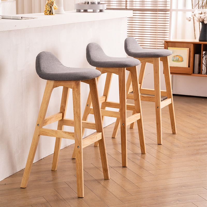 Contemporary 29-inch Indoor Bar Stool Wood Armless Low Back Stool with Footrest Clearhalo 'Bar Furniture' 'Bar Stools' 'bar_stools' 'furn' 'furn_bar_stools' 'furniture_bar_stools' 'Kitchen & Dining Furniture' 'kitchen&dining_furn' 'kitchen' 'kitchen_furn' Furniture' 4344428