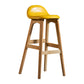 Contemporary 29-inch Indoor Bar Stool Wood Armless Low Back Stool with Footrest Yellow Natural 1 Piece Clearhalo 'Bar Furniture' 'Bar Stools' 'bar_stools' 'furn' 'furn_bar_stools' 'furniture_bar_stools' 'Kitchen & Dining Furniture' 'kitchen&dining_furn' 'kitchen' 'kitchen_furn' Furniture' 4344430