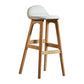 Contemporary 29-inch Indoor Bar Stool Wood Armless Low Back Stool with Footrest Beige Natural 1 Piece Clearhalo 'Bar Furniture' 'Bar Stools' 'bar_stools' 'furn' 'furn_bar_stools' 'furniture_bar_stools' 'Kitchen & Dining Furniture' 'kitchen&dining_furn' 'kitchen' 'kitchen_furn' Furniture' 4344432