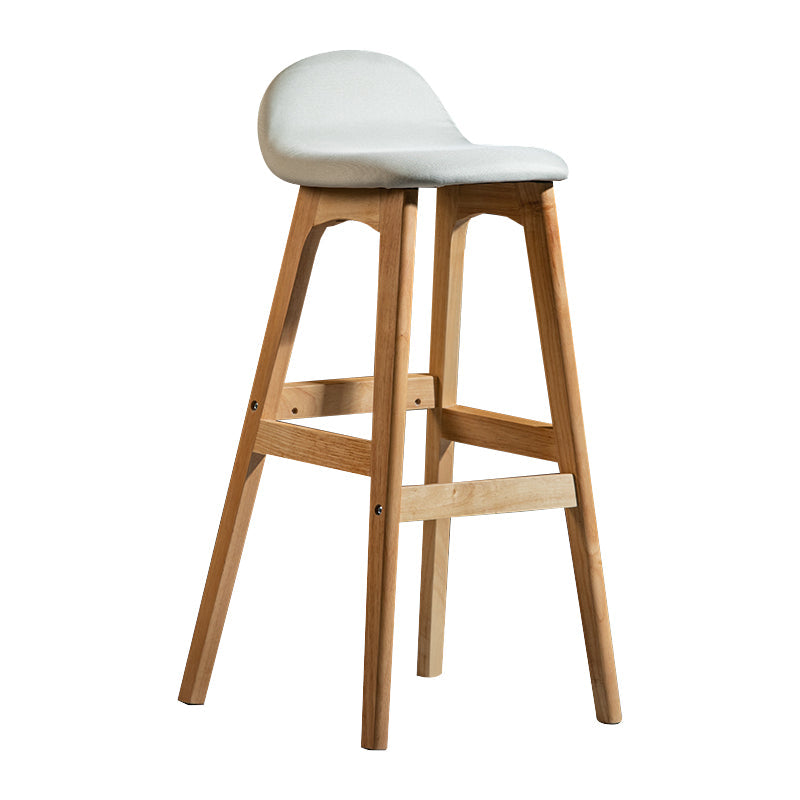 Contemporary 29-inch Indoor Bar Stool Wood Armless Low Back Stool with Footrest Beige Natural 1 Piece Clearhalo 'Bar Furniture' 'Bar Stools' 'bar_stools' 'furn' 'furn_bar_stools' 'furniture_bar_stools' 'Kitchen & Dining Furniture' 'kitchen&dining_furn' 'kitchen' 'kitchen_furn' Furniture' 4344432