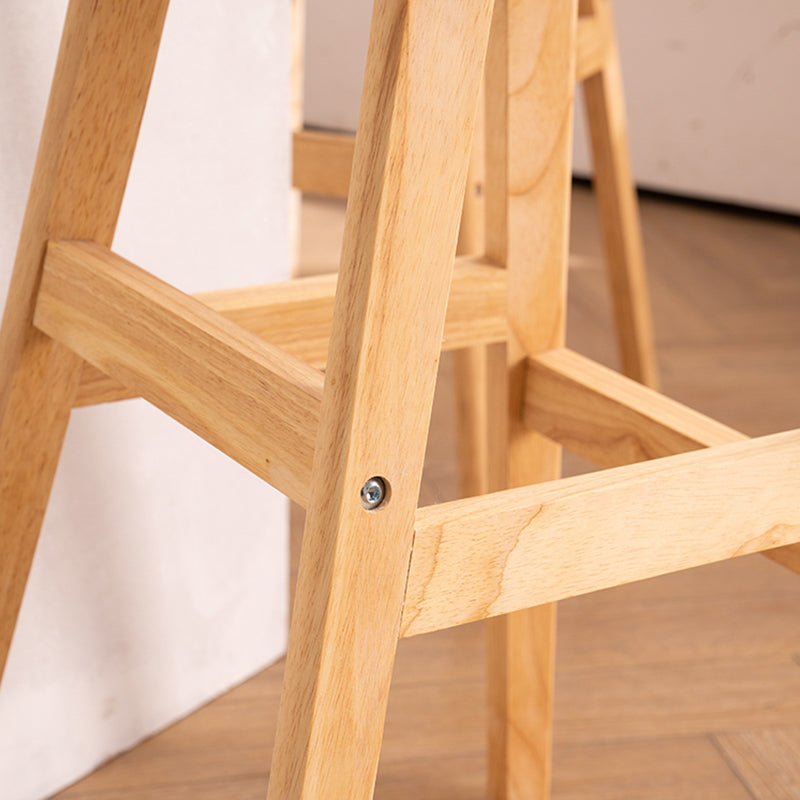 Contemporary 29-inch Indoor Bar Stool Wood Armless Low Back Stool with Footrest Clearhalo 'Bar Furniture' 'Bar Stools' 'bar_stools' 'furn' 'furn_bar_stools' 'furniture_bar_stools' 'Kitchen & Dining Furniture' 'kitchen&dining_furn' 'kitchen' 'kitchen_furn' Furniture' 4344435