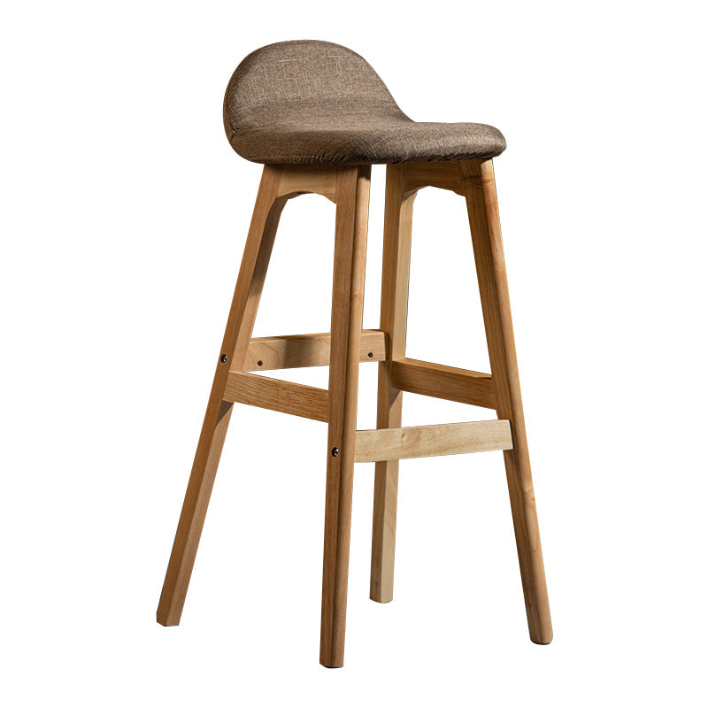 Contemporary 29-inch Indoor Bar Stool Wood Armless Low Back Stool with Footrest Brown Natural 1 Piece Clearhalo 'Bar Furniture' 'Bar Stools' 'bar_stools' 'furn' 'furn_bar_stools' 'furniture_bar_stools' 'Kitchen & Dining Furniture' 'kitchen&dining_furn' 'kitchen' 'kitchen_furn' Furniture' 4344437