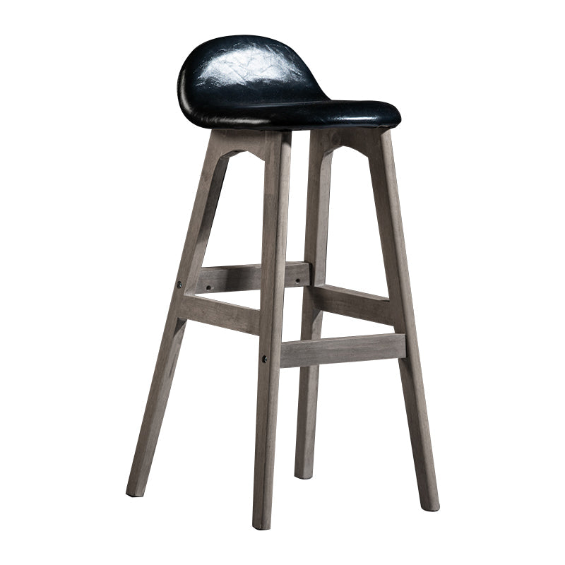 Contemporary 29-inch Indoor Bar Stool Wood Armless Low Back Stool with Footrest Black Gray 1 Piece Clearhalo 'Bar Furniture' 'Bar Stools' 'bar_stools' 'furn' 'furn_bar_stools' 'furniture_bar_stools' 'Kitchen & Dining Furniture' 'kitchen&dining_furn' 'kitchen' 'kitchen_furn' Furniture' 4344440