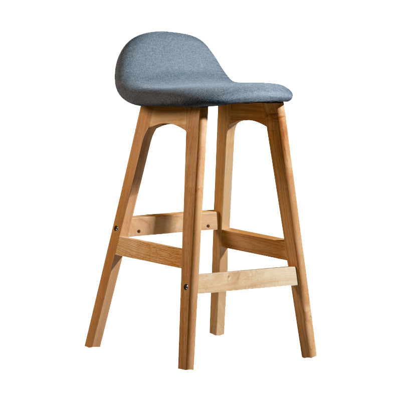 Contemporary 29-inch Indoor Bar Stool Wood Armless Low Back Stool with Footrest Grey Natural 1 Piece Clearhalo 'Bar Furniture' 'Bar Stools' 'bar_stools' 'furn' 'furn_bar_stools' 'furniture_bar_stools' 'Kitchen & Dining Furniture' 'kitchen&dining_furn' 'kitchen' 'kitchen_furn' Furniture' 4344442