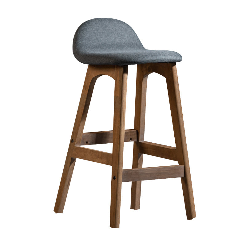 Contemporary 29-inch Indoor Bar Stool Wood Armless Low Back Stool with Footrest Grey Gray 1 Piece Clearhalo 'Bar Furniture' 'Bar Stools' 'bar_stools' 'furn' 'furn_bar_stools' 'furniture_bar_stools' 'Kitchen & Dining Furniture' 'kitchen&dining_furn' 'kitchen' 'kitchen_furn' Furniture' 4344445