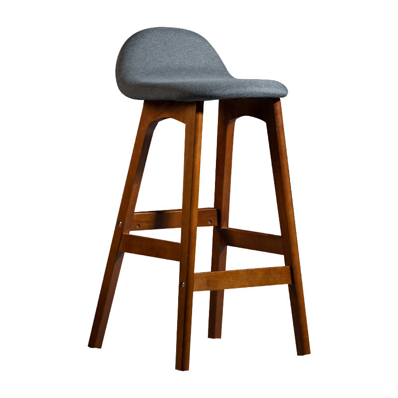 Contemporary 29-inch Indoor Bar Stool Wood Armless Low Back Stool with Footrest Grey Brown 1 Piece Clearhalo 'Bar Furniture' 'Bar Stools' 'bar_stools' 'furn' 'furn_bar_stools' 'furniture_bar_stools' 'Kitchen & Dining Furniture' 'kitchen&dining_furn' 'kitchen' 'kitchen_furn' Furniture' 4344446