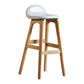 Contemporary 29-inch Indoor Bar Stool Wood Armless Low Back Stool with Footrest White Natural 1 Piece Clearhalo 'Bar Furniture' 'Bar Stools' 'bar_stools' 'furn' 'furn_bar_stools' 'furniture_bar_stools' 'Kitchen & Dining Furniture' 'kitchen&dining_furn' 'kitchen' 'kitchen_furn' Furniture' 4344447