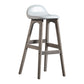 Contemporary 29-inch Indoor Bar Stool Wood Armless Low Back Stool with Footrest White Gray 1 Piece Clearhalo 'Bar Furniture' 'Bar Stools' 'bar_stools' 'furn' 'furn_bar_stools' 'furniture_bar_stools' 'Kitchen & Dining Furniture' 'kitchen&dining_furn' 'kitchen' 'kitchen_furn' Furniture' 4344448