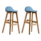 Contemporary 29-inch Indoor Bar Stool Wood Armless Low Back Stool with Footrest Blue Natural 2 Piece Set Clearhalo 'Bar Furniture' 'Bar Stools' 'bar_stools' 'furn' 'furn_bar_stools' 'furniture_bar_stools' 'Kitchen & Dining Furniture' 'kitchen&dining_furn' 'kitchen' 'kitchen_furn' Furniture' 4344451