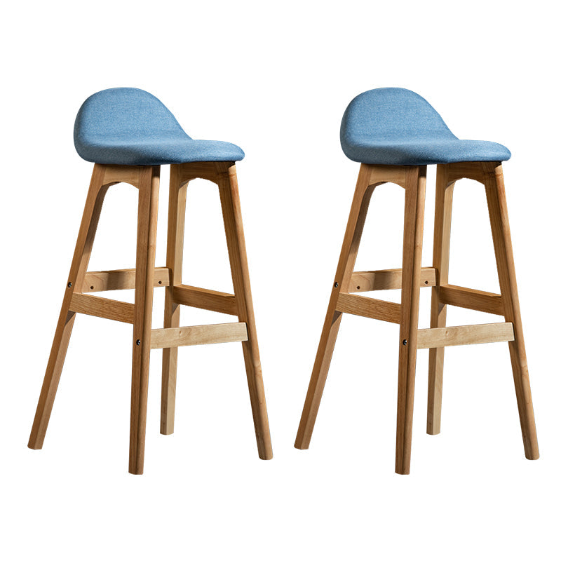 Contemporary 29-inch Indoor Bar Stool Wood Armless Low Back Stool with Footrest Blue Natural 2 Piece Set Clearhalo 'Bar Furniture' 'Bar Stools' 'bar_stools' 'furn' 'furn_bar_stools' 'furniture_bar_stools' 'Kitchen & Dining Furniture' 'kitchen&dining_furn' 'kitchen' 'kitchen_furn' Furniture' 4344451
